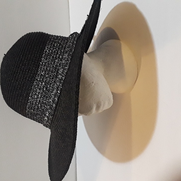 c VINTAGE OLE AMERICA BLACK STRAW HAT - Picture 2 of 4